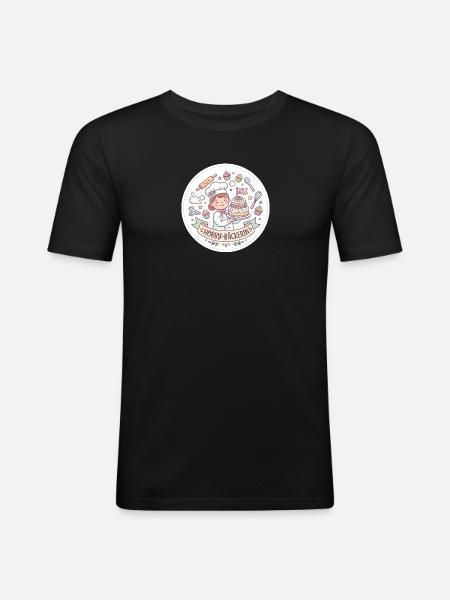 Hobby-Bäckerin Kuchenzauber - Männer Slim Fit T-Shirt - Schwarz