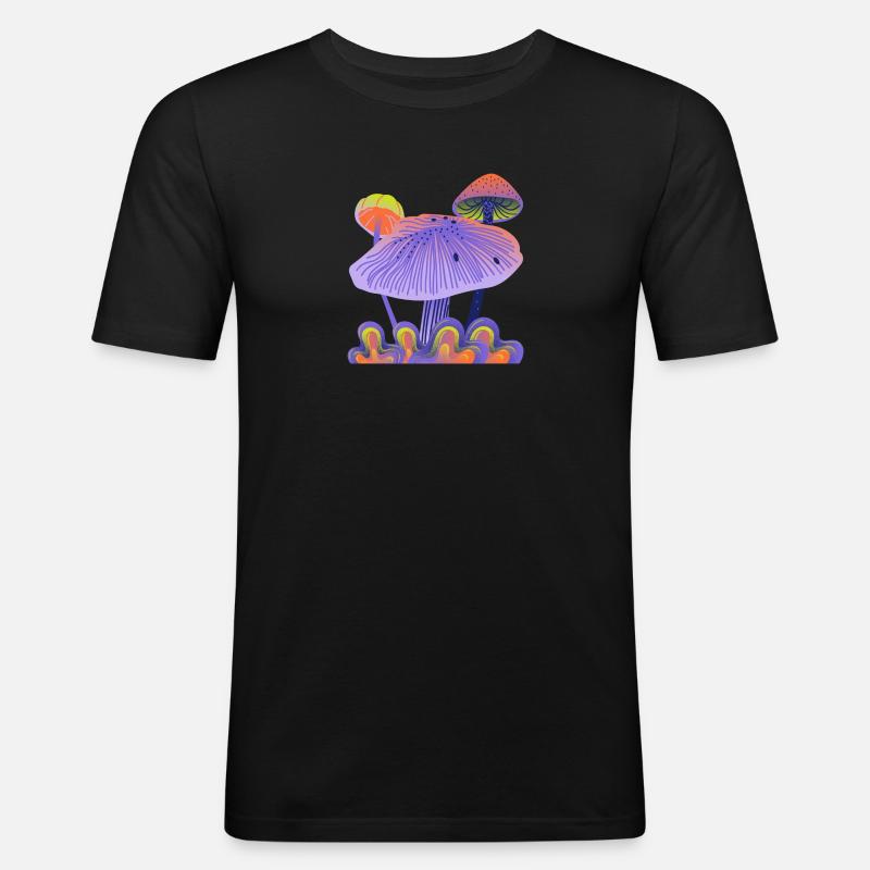 Tactile Psychedelic - Männer Slim Fit T-Shirt - Schwarz