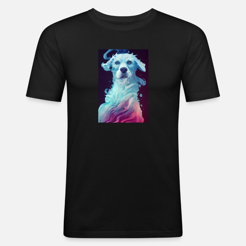 Hund Träumerisch Geist Süß - Männer Slim Fit T-Shirt - Schwarz
