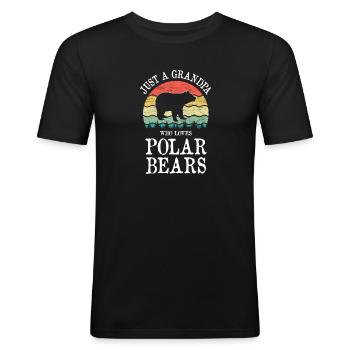 Just A Grandpa Who Loves Polar Bears - Men's Slim Fit T-Shirt - black - Front - Nik (191cm)