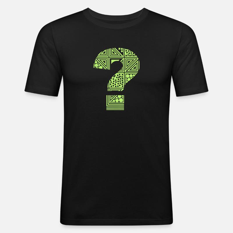 Fragezeichen - Männer Slim Fit T-Shirt - Schwarz
