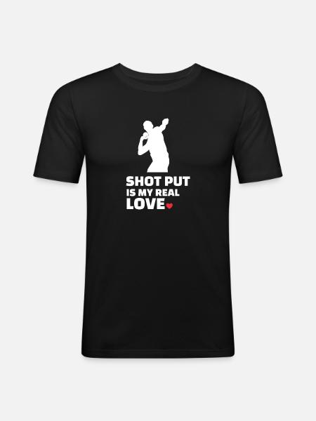 I love shot put. - Men's Slim Fit T-Shirt - black