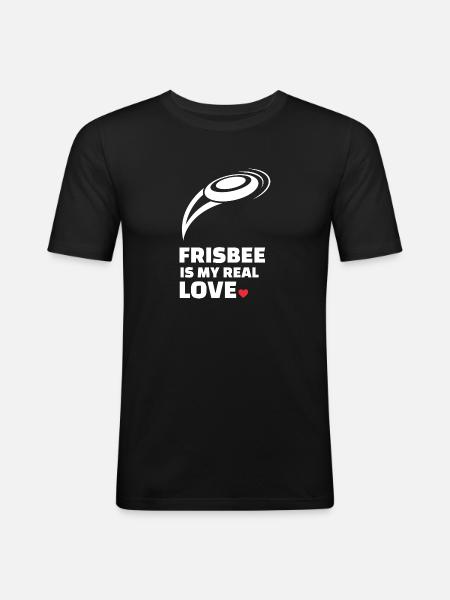 I love Frisbee - Men's Slim Fit T-Shirt - black