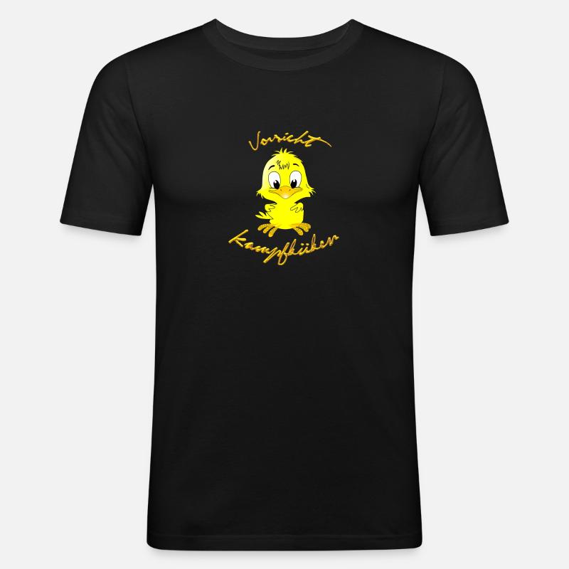 kampfküken - Männer Slim Fit T-Shirt - Schwarz