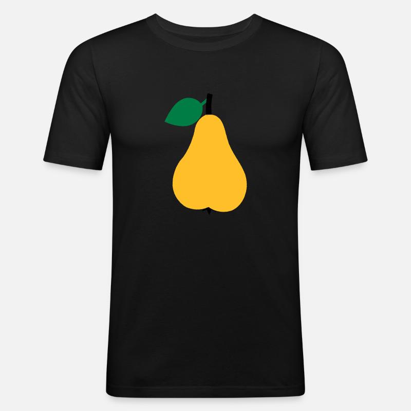 Birne - Männer Slim Fit T-Shirt - Schwarz