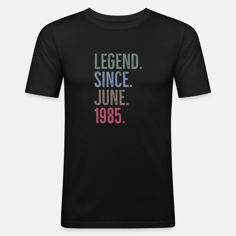 Legende seit Juni 1985 - Männer Slim Fit T-Shirt - Schwarz