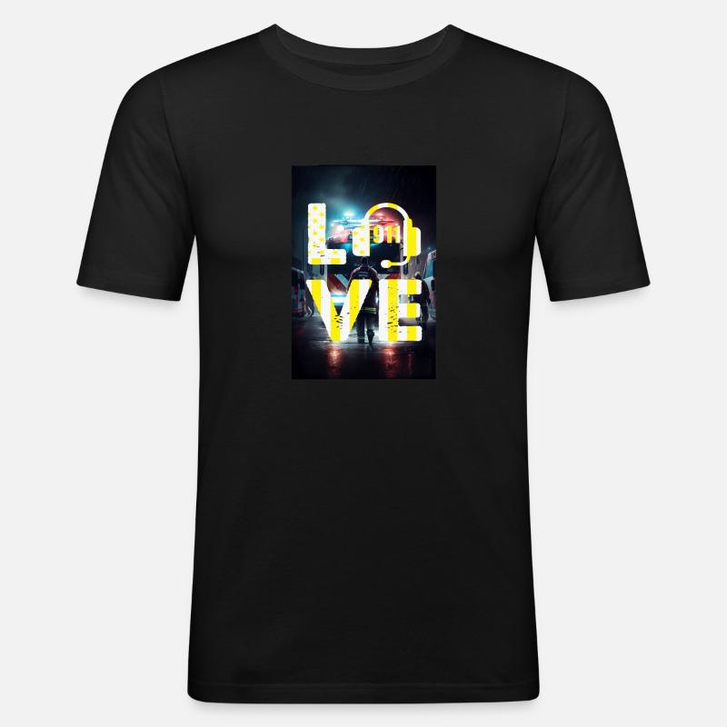 Liebe Notfall-Disponenten - Männer Slim Fit T-Shirt - Schwarz