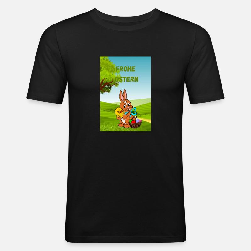 Ostern - Männer Slim Fit T-Shirt - Schwarz