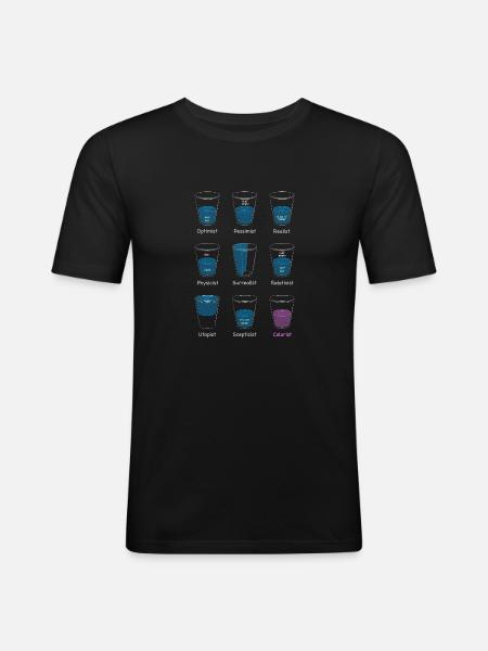 Verre d’eau - T-shirt près du corps Homme - noir