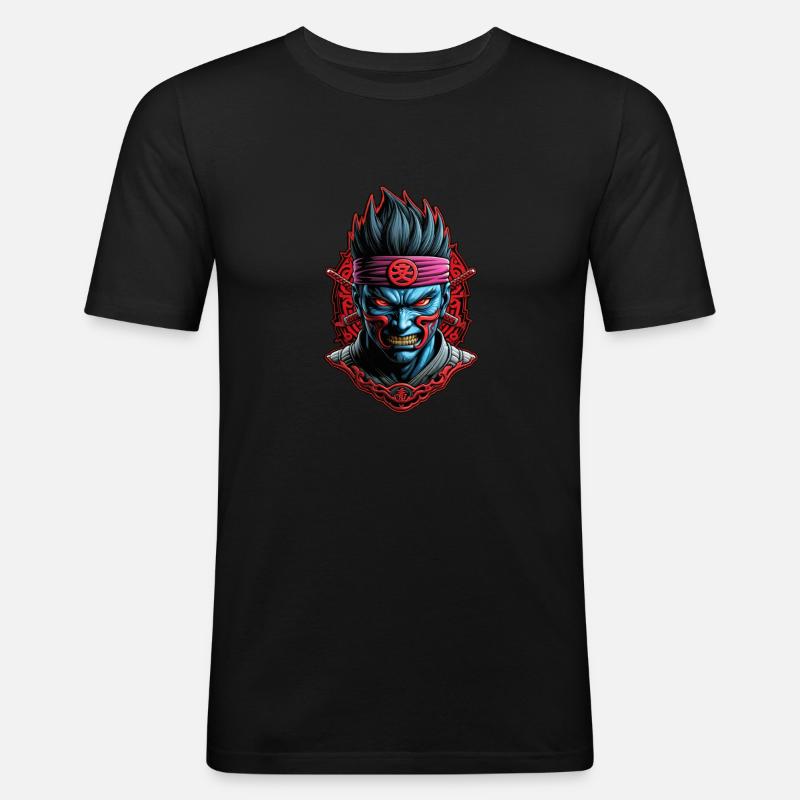 Samurai-Krieger - Japan - Dämon - Männer Slim Fit T-Shirt - Schwarz