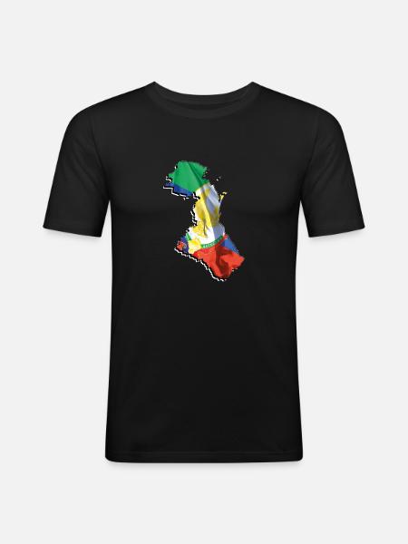 - (RU) Hr. formand, hr. kommissær, mine damer og Dagestan Flag i (RU) Dagestan Kort - Herre Slim Fit T-Shirt - sort