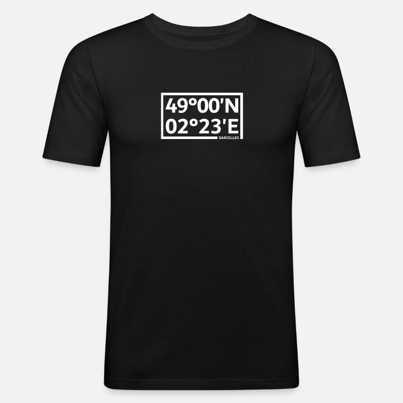 Coordonnées de Sarcelles - T-shirt près du corps Homme - noir