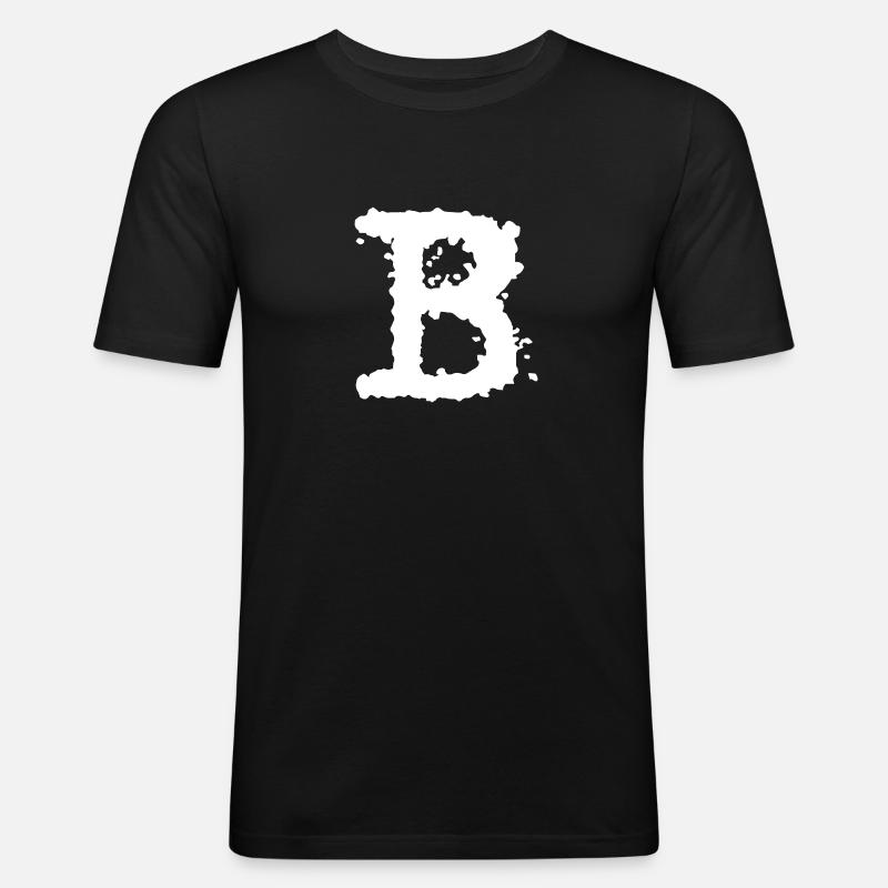 B - Männer Slim Fit T-Shirt - Schwarz