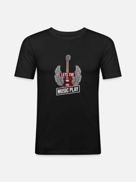Blue-Let's Rock - Men's Slim Fit T-Shirt - black