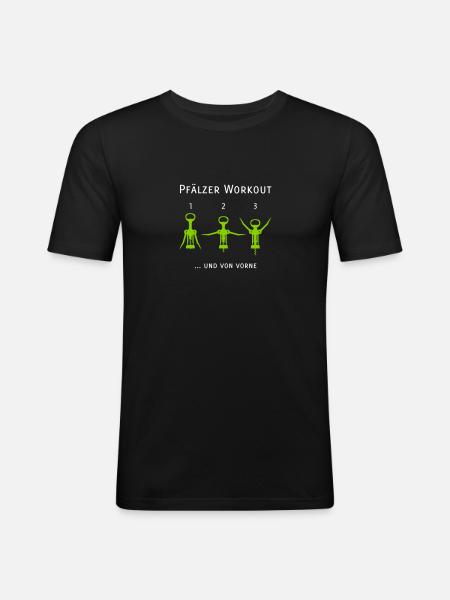 Pfälzer Workout - Männer Slim Fit T-Shirt - Schwarz