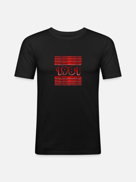 Witzig 1981 - Men's Slim Fit T-Shirt - black