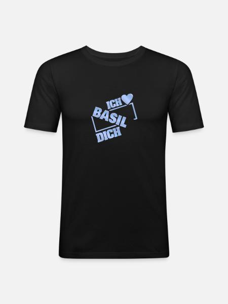 Geschenk für Basil - Männer Slim Fit T-Shirt - Schwarz
