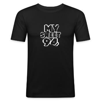Sweet 94 - Men's Slim Fit T-Shirt - black - Front - Nik (191cm)