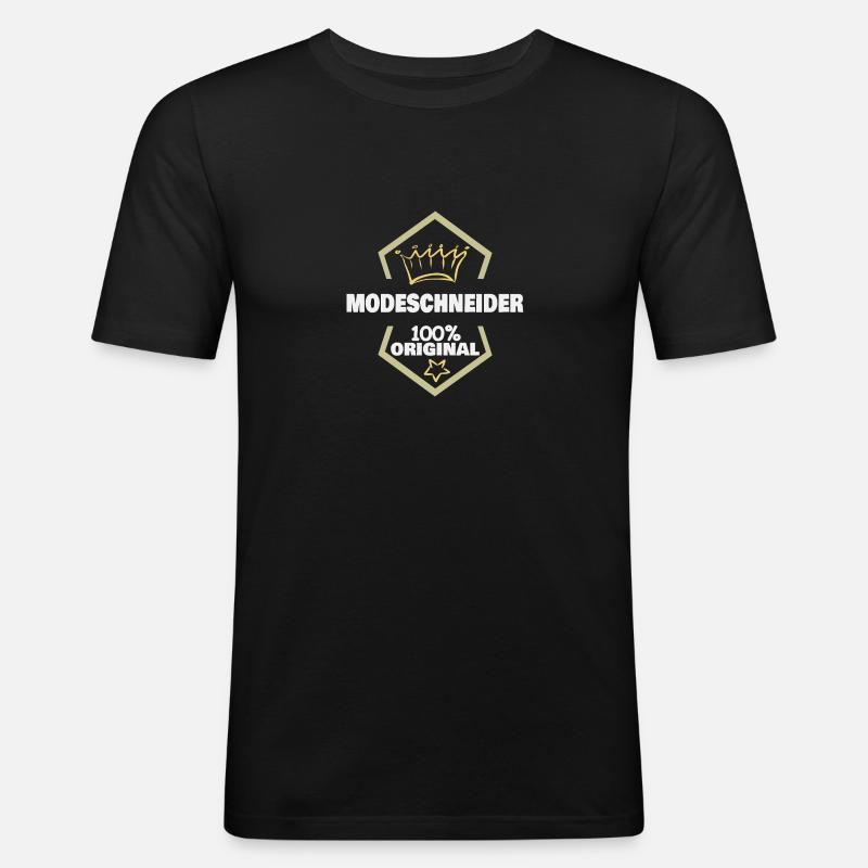 Arbeit Modeschneider - Männer Slim Fit T-Shirt - Schwarz