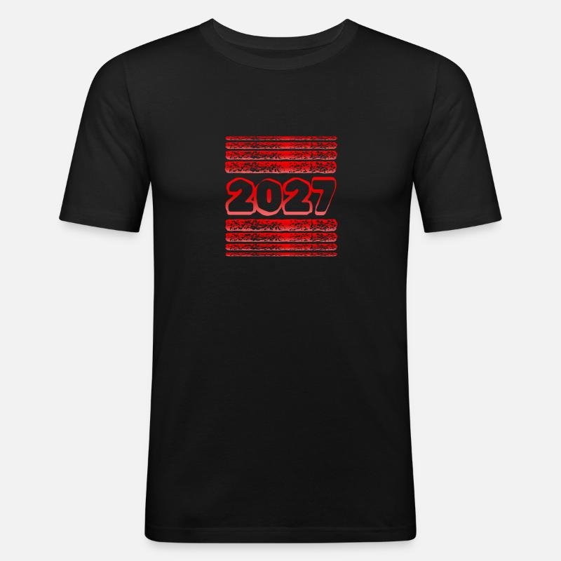 2027 - Männer Slim Fit T-Shirt - Schwarz