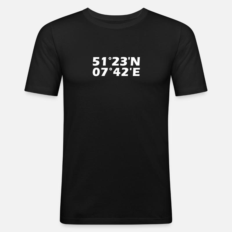 Coordonnées d’Iserlohn - T-shirt près du corps Homme - noir