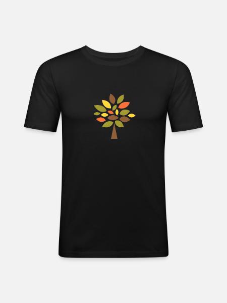 Tree of Knowledge - Retro - Men's Slim Fit T-Shirt - black