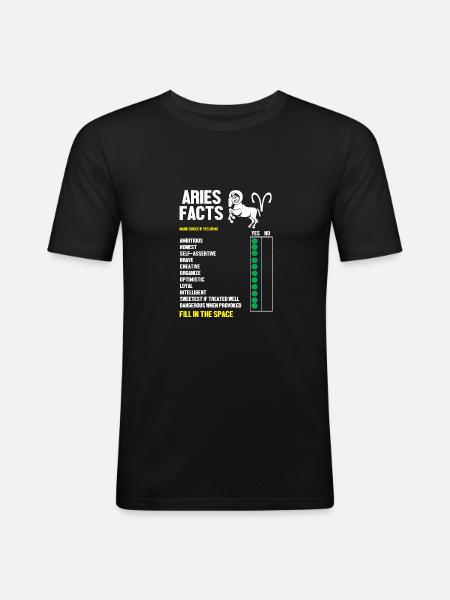 Sternzeichen Widder - Männer Slim Fit T-Shirt - Schwarz