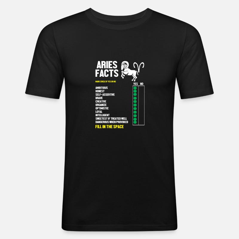 Sternzeichen Widder - Männer Slim Fit T-Shirt - Schwarz