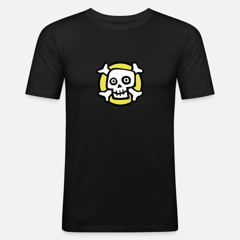 comic_skull_072011_b_3c - Men's Slim Fit T-Shirt - black