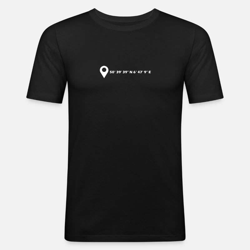 Coordonnées d’Euskirchen - T-shirt près du corps Homme - noir