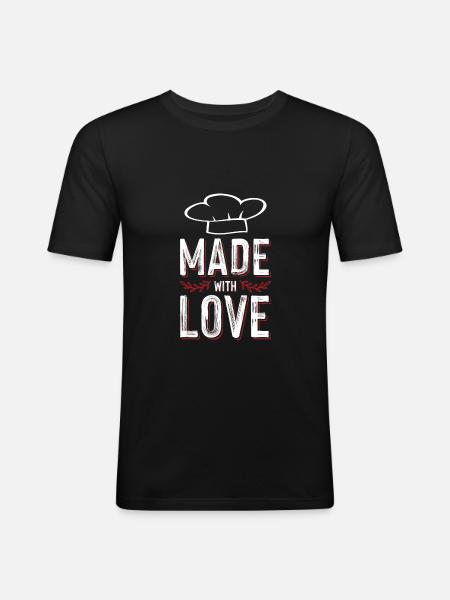 love cooking - Men's Slim Fit T-Shirt - black