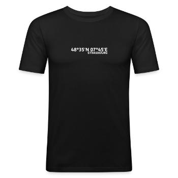 Strasbourg Coordinates - Men's Slim Fit T-Shirt - black - Front - Nik (191cm)