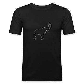 Steinbock - Männer Slim Fit T-Shirt - Schwarz - Vorne - Nik (191cm)