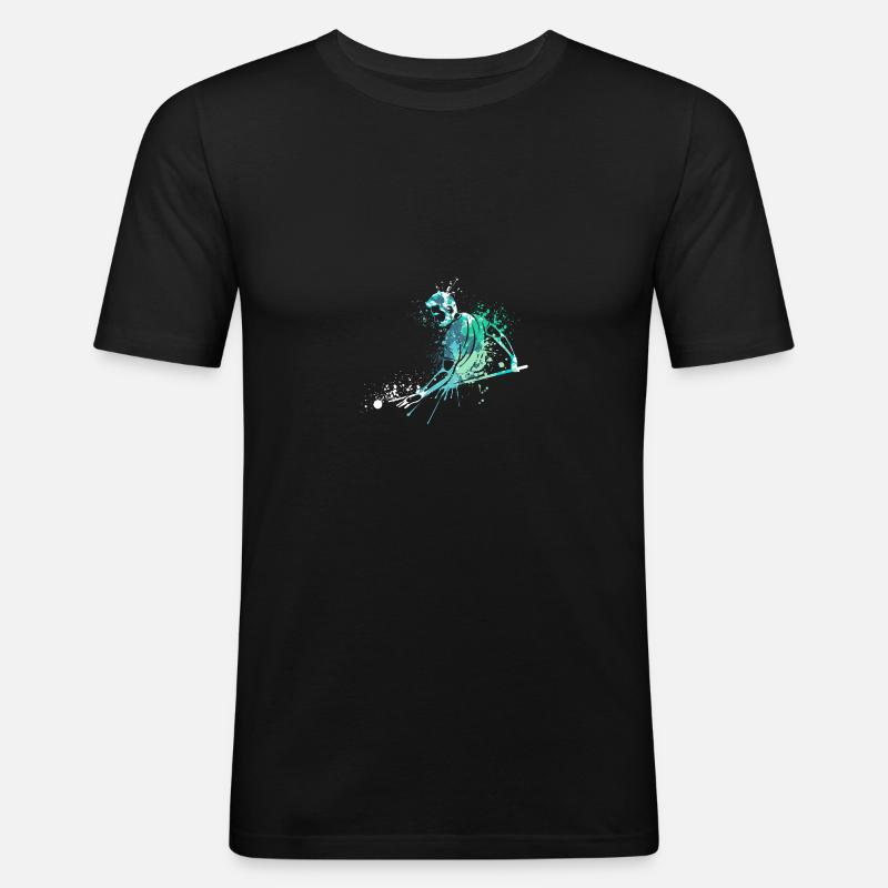 Cool splash pool billiards player - Männer Slim Fit T-Shirt - Schwarz