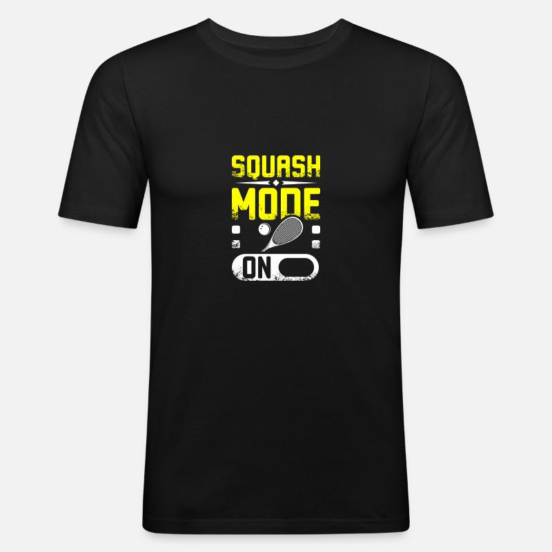 Squash mode on - Männer Slim Fit T-Shirt - Schwarz