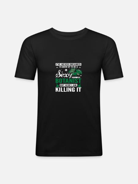 Drôle de botaniste sexy - T-shirt près du corps Homme - noir