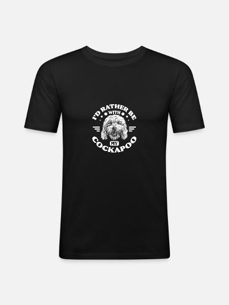 Rather be with my cockapoo - Men's Slim Fit T-Shirt - black
