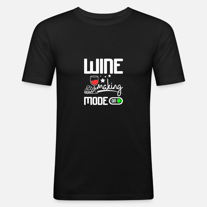 Mode vinification activé - T-shirt près du corps Homme - noir