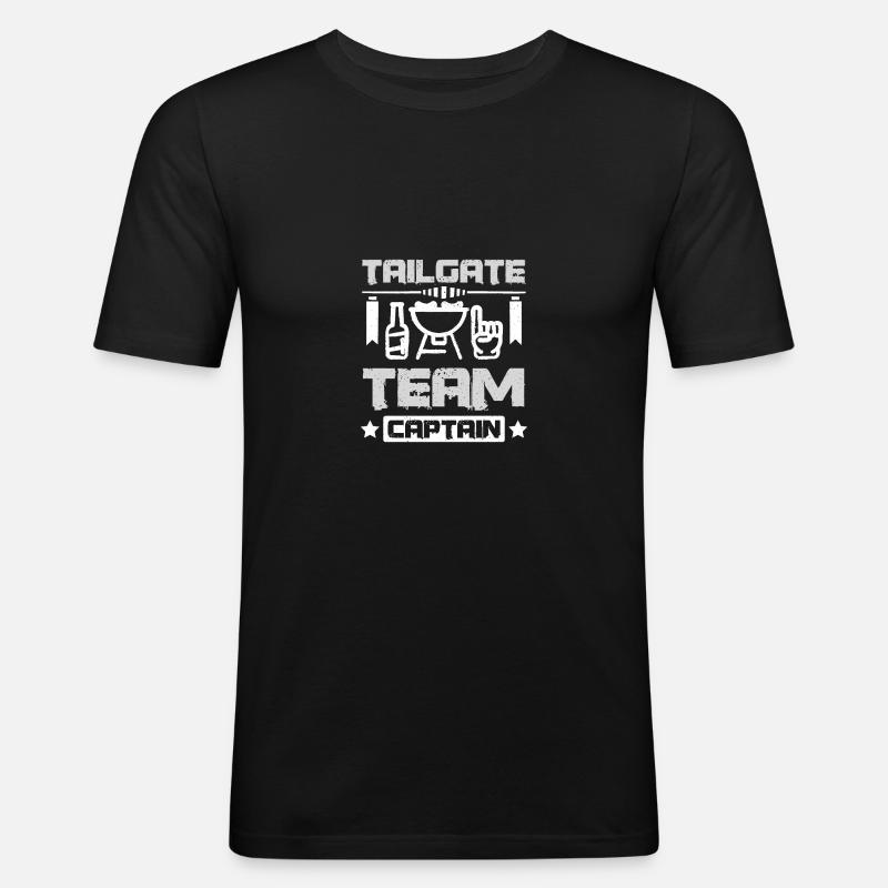 Tailgate team captain - Männer Slim Fit T-Shirt - Schwarz