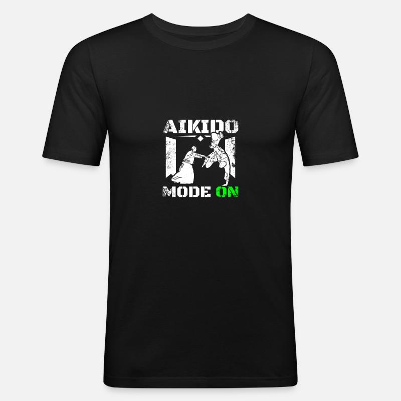 Aikido mode on - Männer Slim Fit T-Shirt - Schwarz