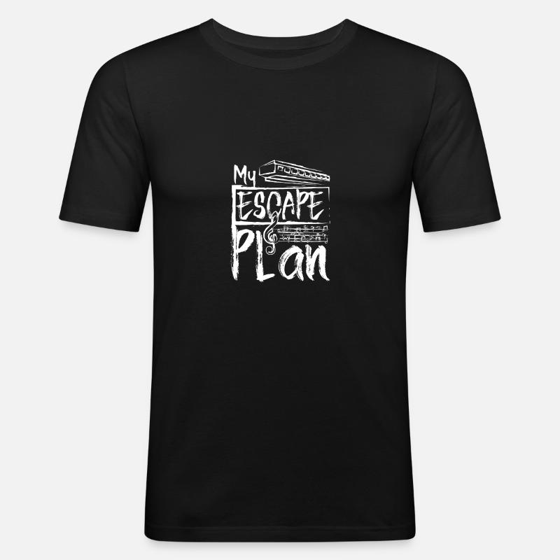 My escape plan playing harmonica - Men's Slim Fit T-Shirt - black