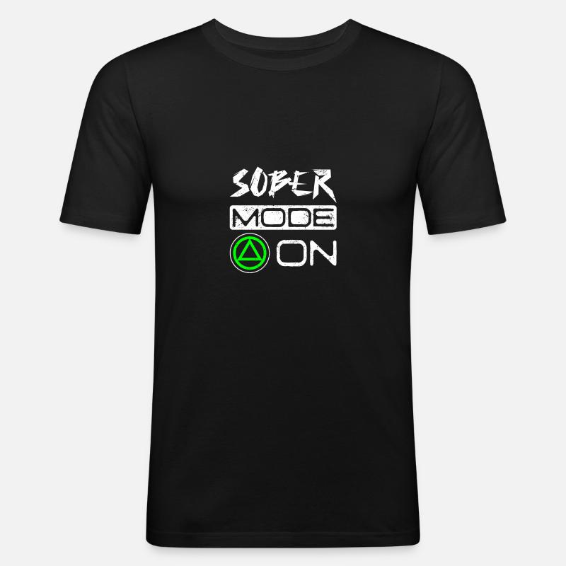 Sobriety Sober mode on - Men's Slim Fit T-Shirt - black
