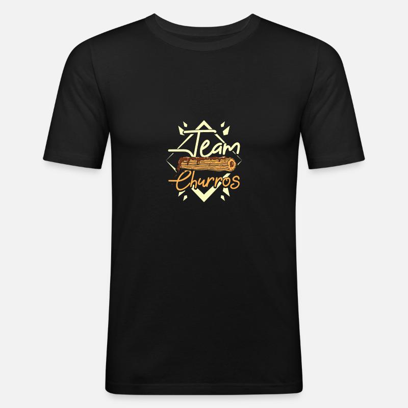 Team Churros - Männer Slim Fit T-Shirt - Schwarz
