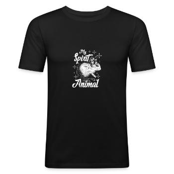Degus are my spirit animals - Männer Slim Fit T-Shirt - Schwarz - Vorne - Nik (191cm)