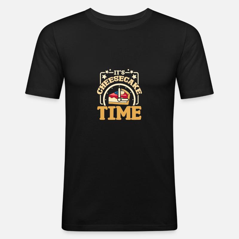 It's cheesecake time - Männer Slim Fit T-Shirt - Schwarz