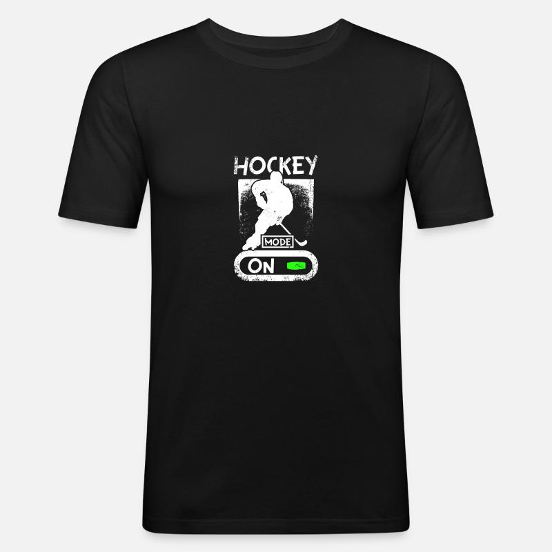 Roller hockey mode on - Männer Slim Fit T-Shirt - Schwarz