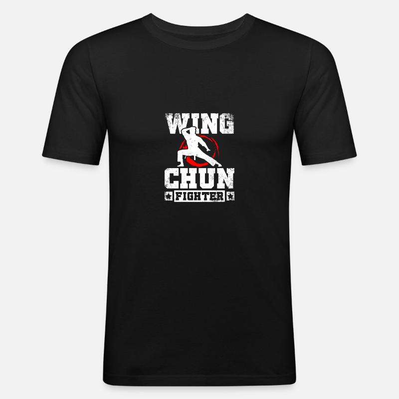 Wing chun Fighter - Männer Slim Fit T-Shirt - Schwarz