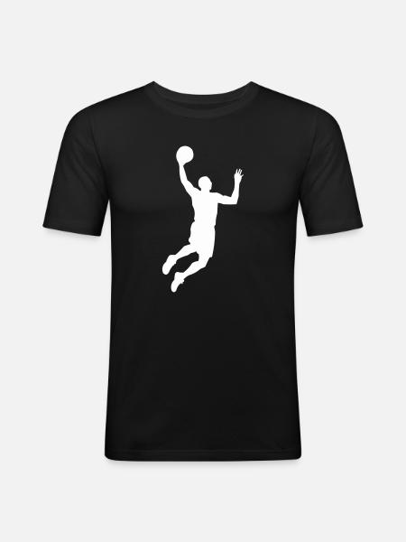 basketball_silhouette - Men's Slim Fit T-Shirt - black