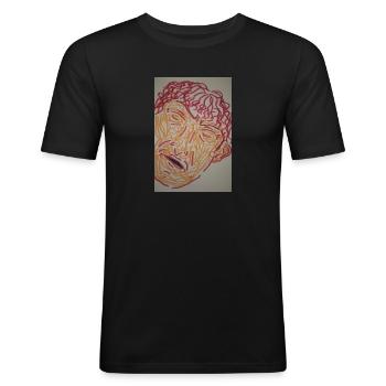 Stressed out - Männer Slim Fit T-Shirt - Schwarz - Vorne - Nik (191cm)