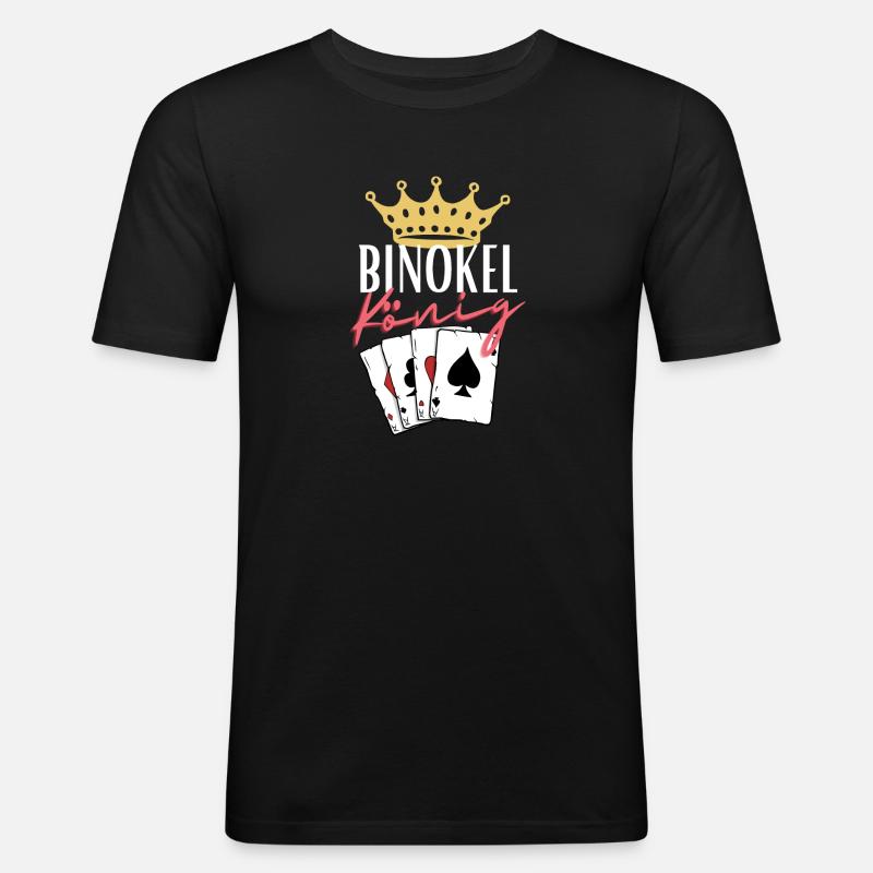 Binokel König - Männer Slim Fit T-Shirt - Schwarz